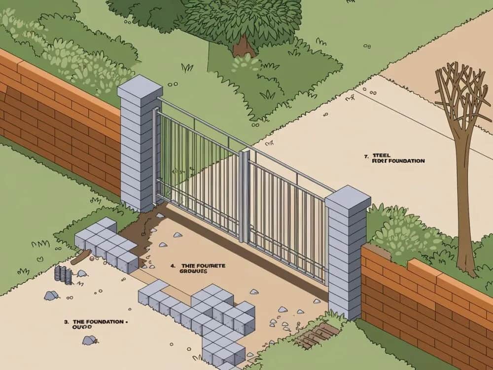 Jaki fundament pod bramę przesuwną? Kluczowe wymiary i materiały