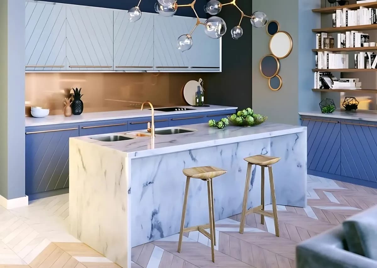 Jaki kolor ścian do niebieskich mebli w kuchni, aby uzyskać harmonię?